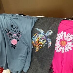 SHEIN Short Sleeve Tees - Blue, Gray, Pink